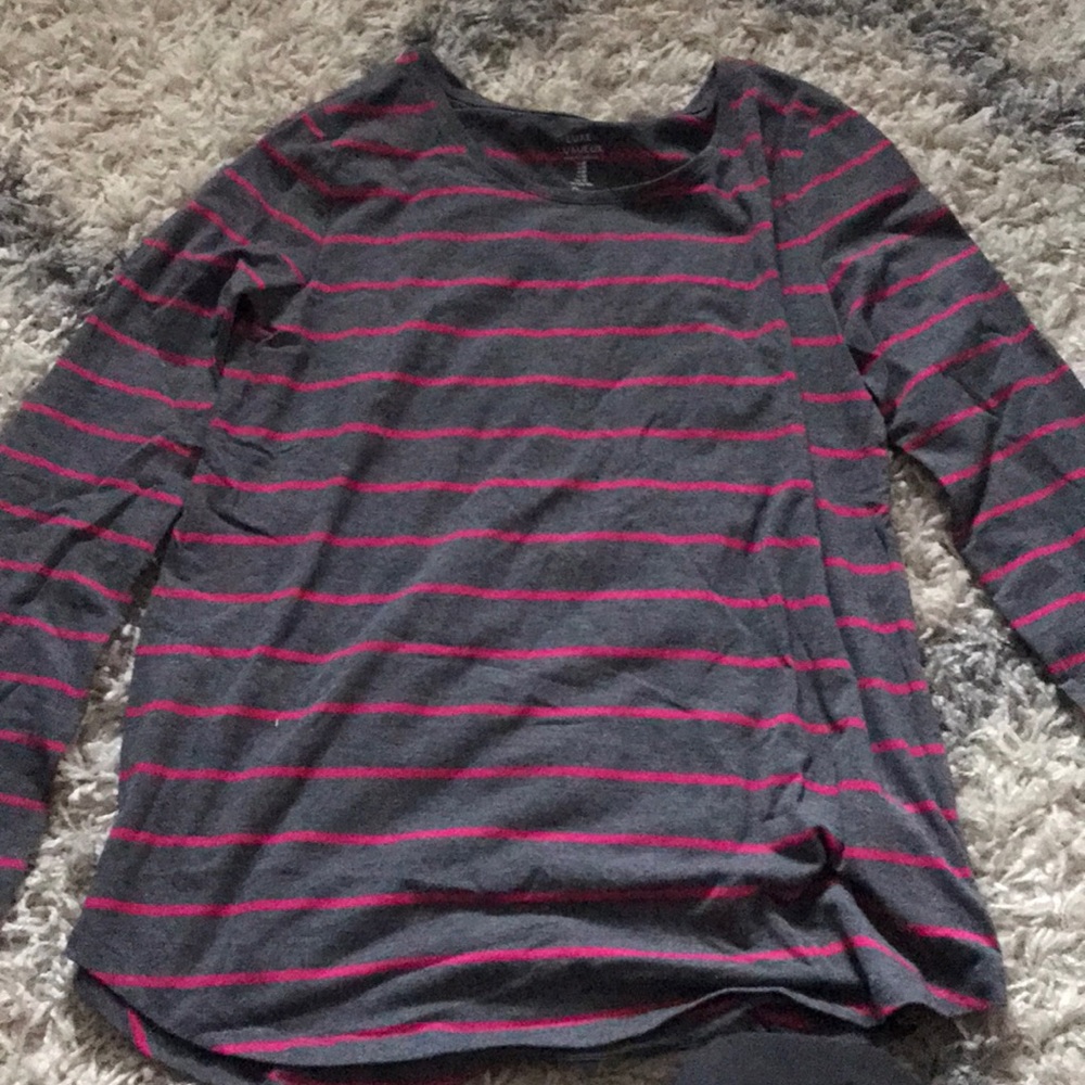 Pink & Gray striped shirt